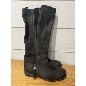 Diba True Tall Boots Riding Boots Leather Women’s 6.5 Black With Zipper EUC